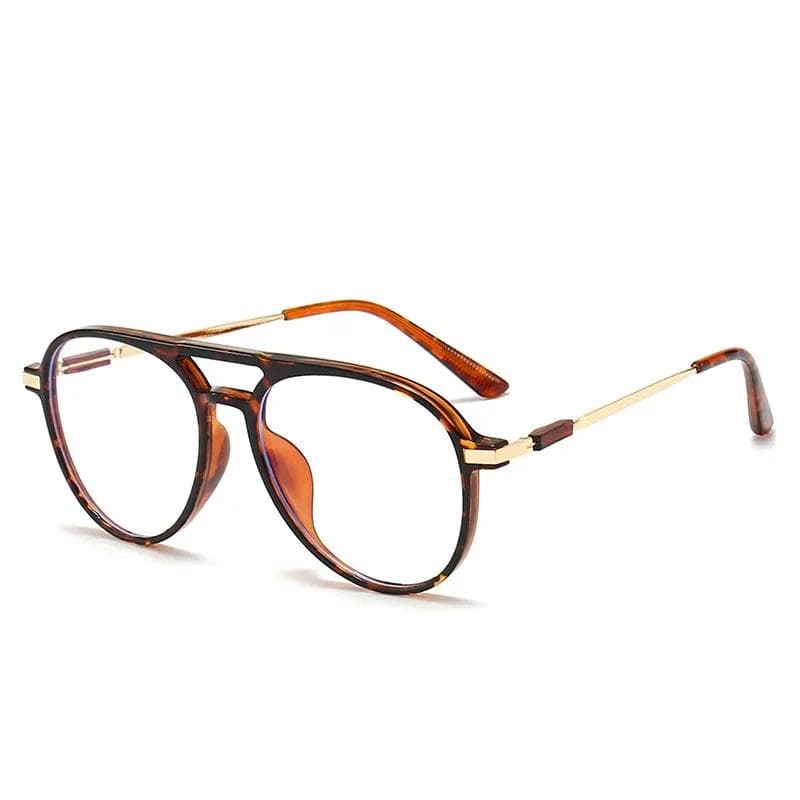 Vintage Double Beam Reading Glasses for Men Anti Blue Light Square Frame Presbyopia Eyewear 3.0