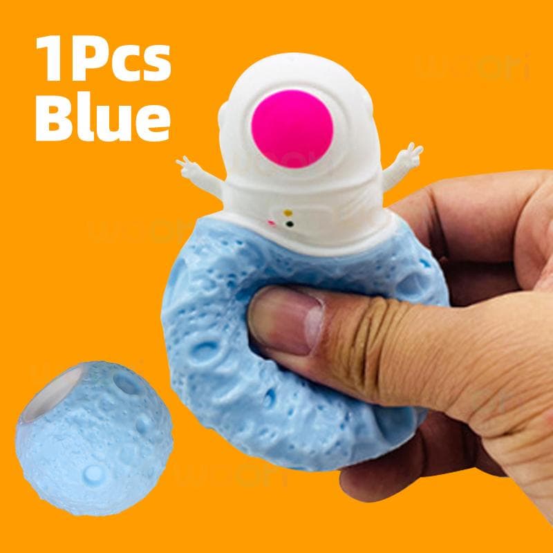 Squeeze Astronauts Planet TPR Cup Anti Stress Pop Up Funny Toys Joke Decompression Fidget Sensory Stress Gift for Kids Adults blue