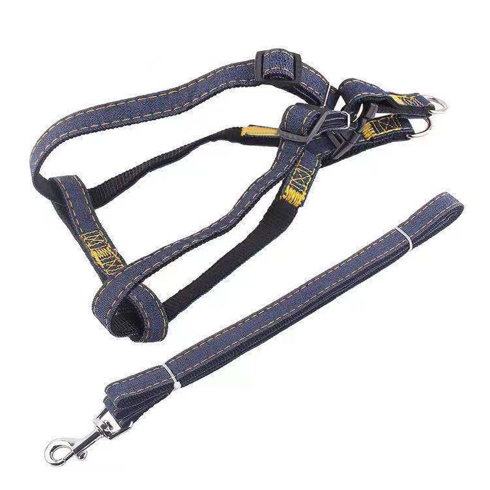 Dog Vest Harness Leash Adjustable Skin Friendly Dog Harness and Leash Set for Pet Dog Cat Outdoor L(for 6.5-9kg)