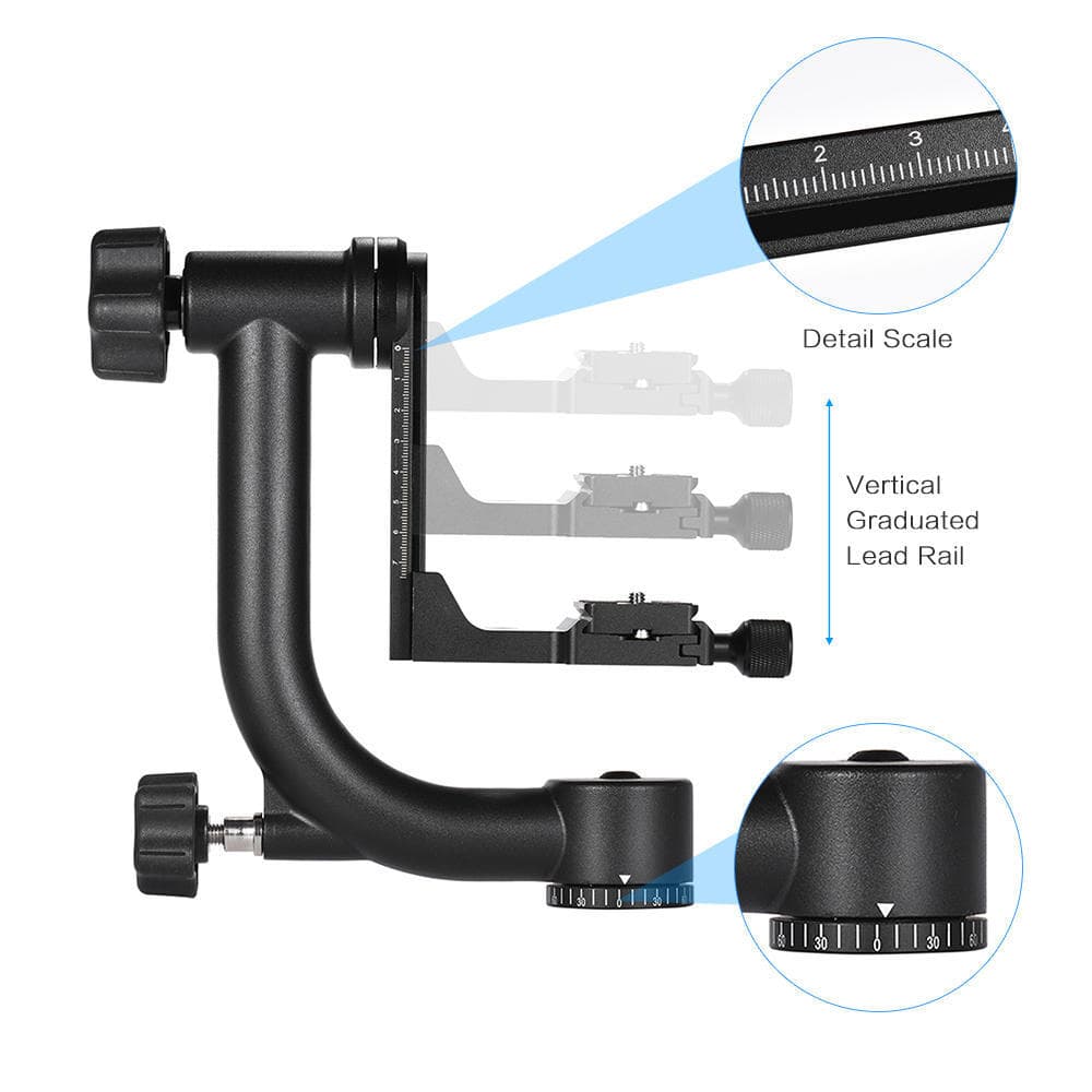 Heavy Duty Metal Gimbal Tripod Head Arca-Swiss for Canon Nikon DSLR