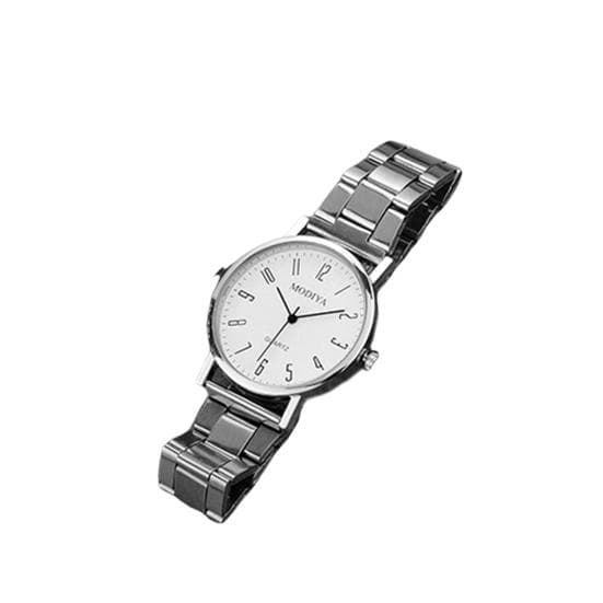 Men Quart Watch Round Dial Adjustable Strap No Delay Time-checking High Accuracy Exquisite Business Formal Wristwatch Timepiece A white