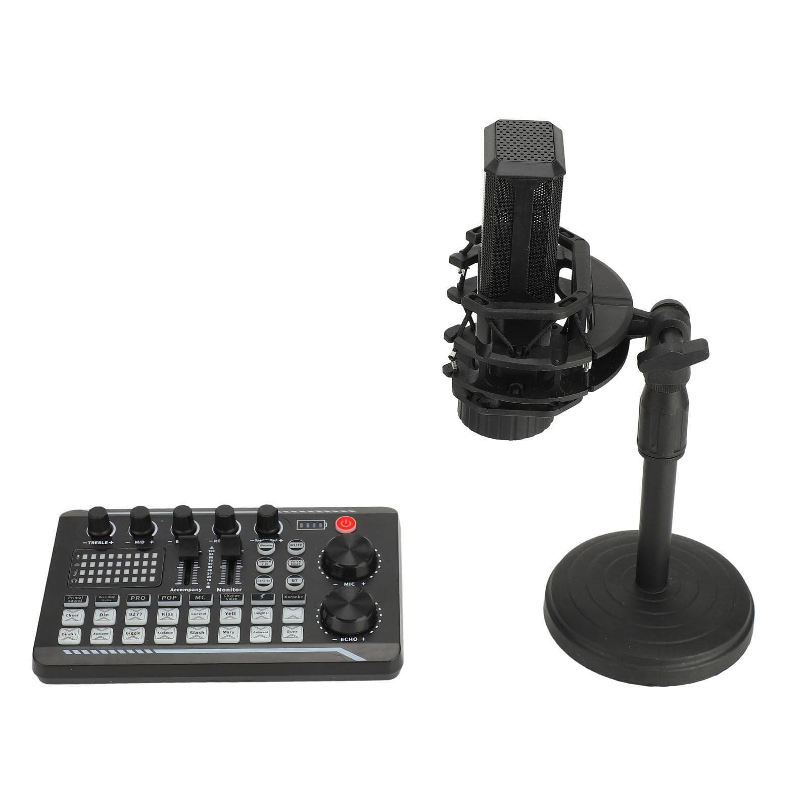 Podcast Equipment Bundle Live Sound Card with Cardioid Condenser Microphone for Podcasting
