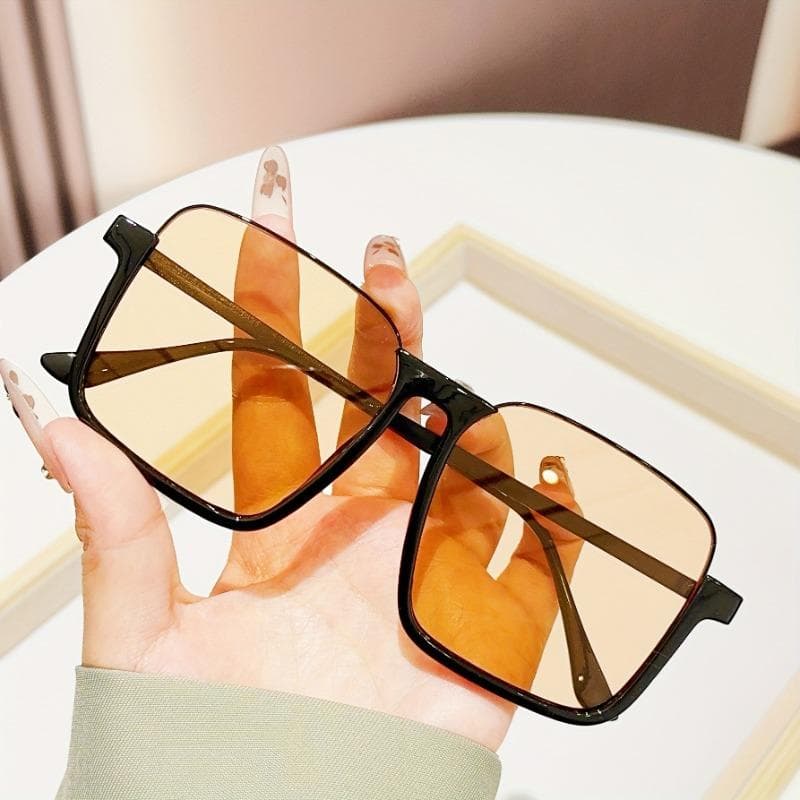 Vintage Square Frame Glasses Unisex Composite Material Fashion Eyewear for Men Women Retro Style