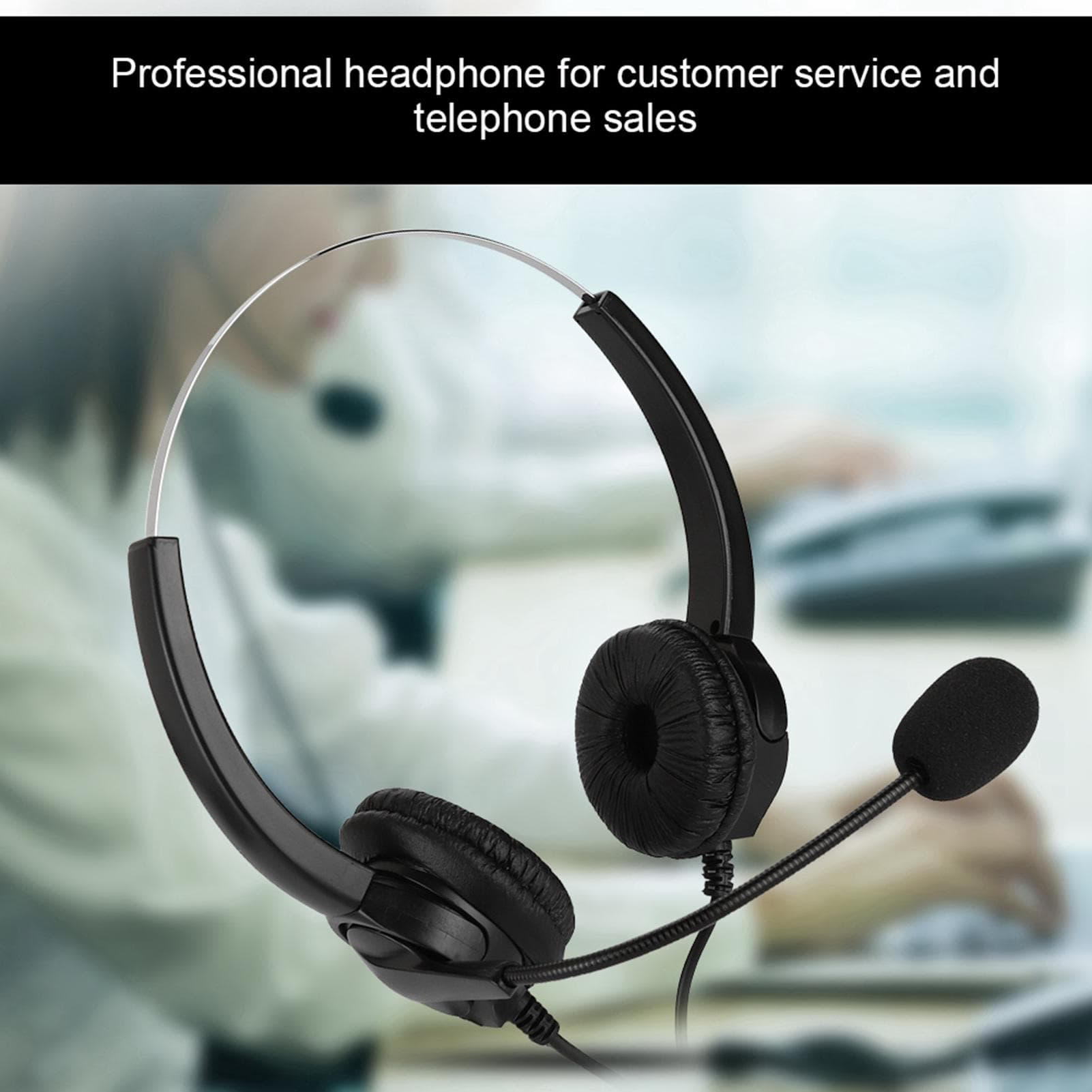 VH530D‑USB Call Center Customer Service Headset Handfree Head‑mounted Headphone for PC Computer