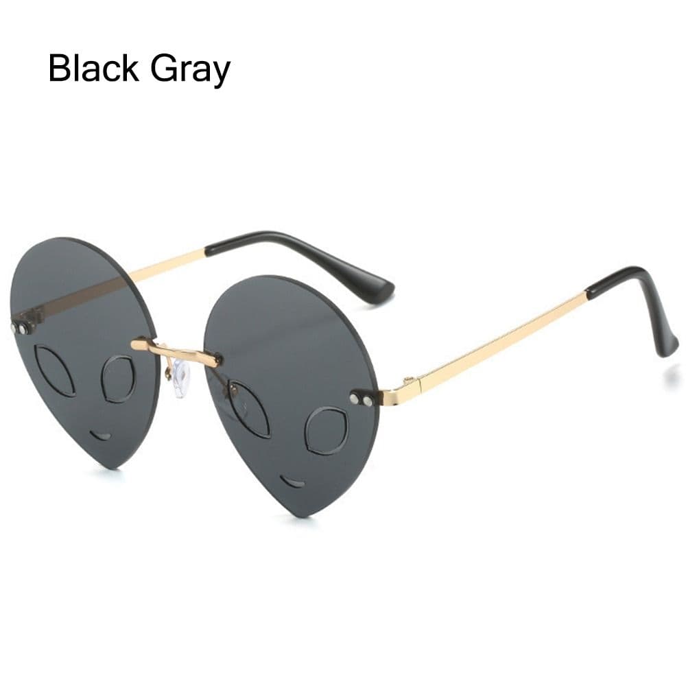 Rimless Halloween Sunglasses UV Protection Colorful Alien Glasses for Party Costume Accessories