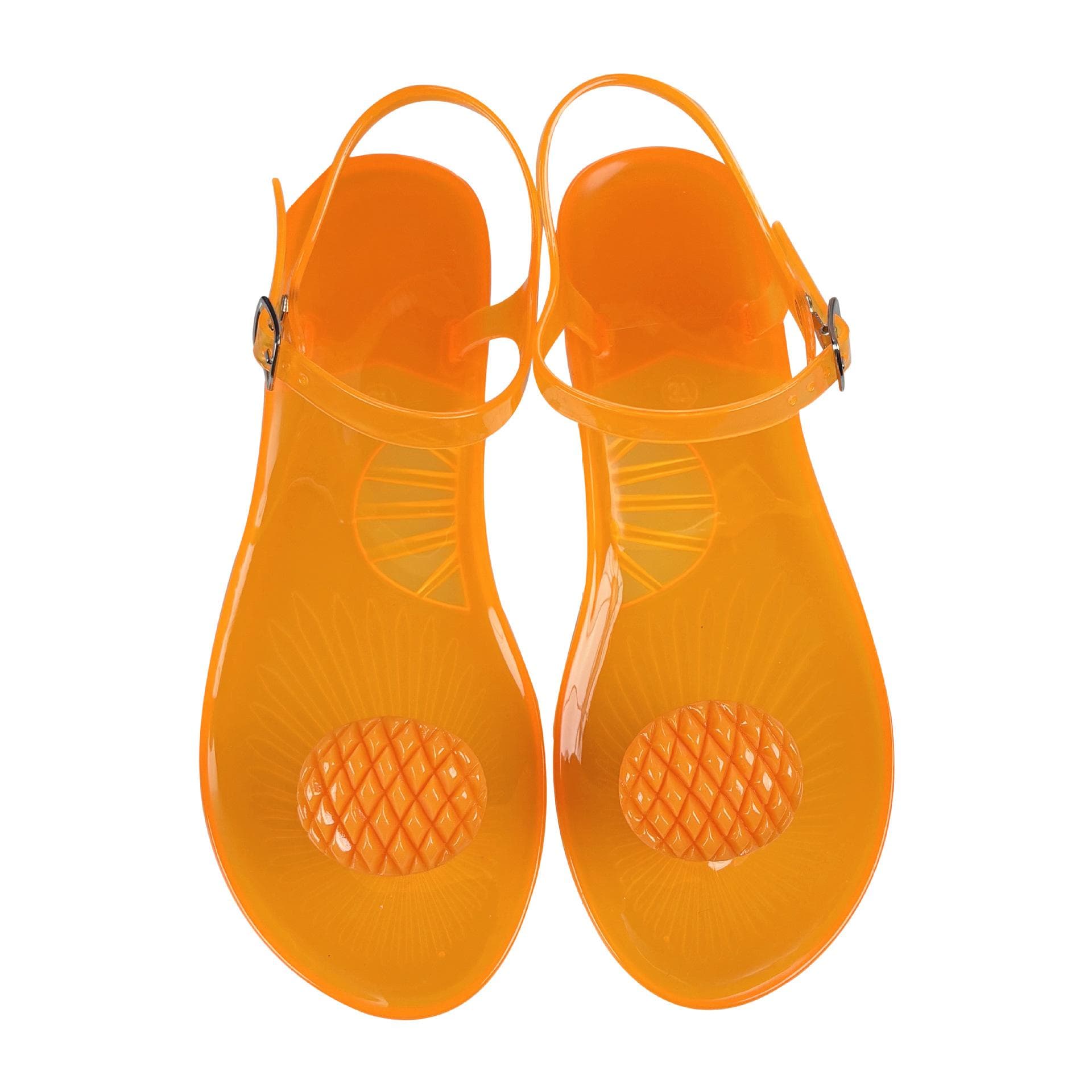 Women's Fruit Jelly Sandals –Clear Soft PVC Summer Slippers, Non-Slip Casual Beach Shoes, Transparent Lemon Sandals 42