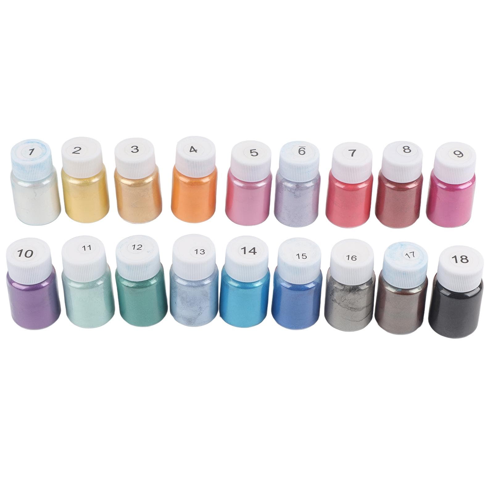 Metallic Pigment Powder 18 Colors Safe Harmless Mica Powder Metallic Pigments for DIY Crafts Resin
