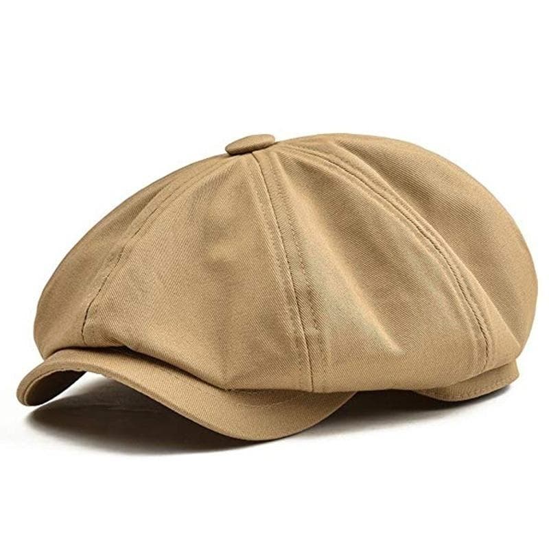 Cotton Beret Men Newsboy Hat Women Fashion Berets Cotton Flat Cap Hats XL beige