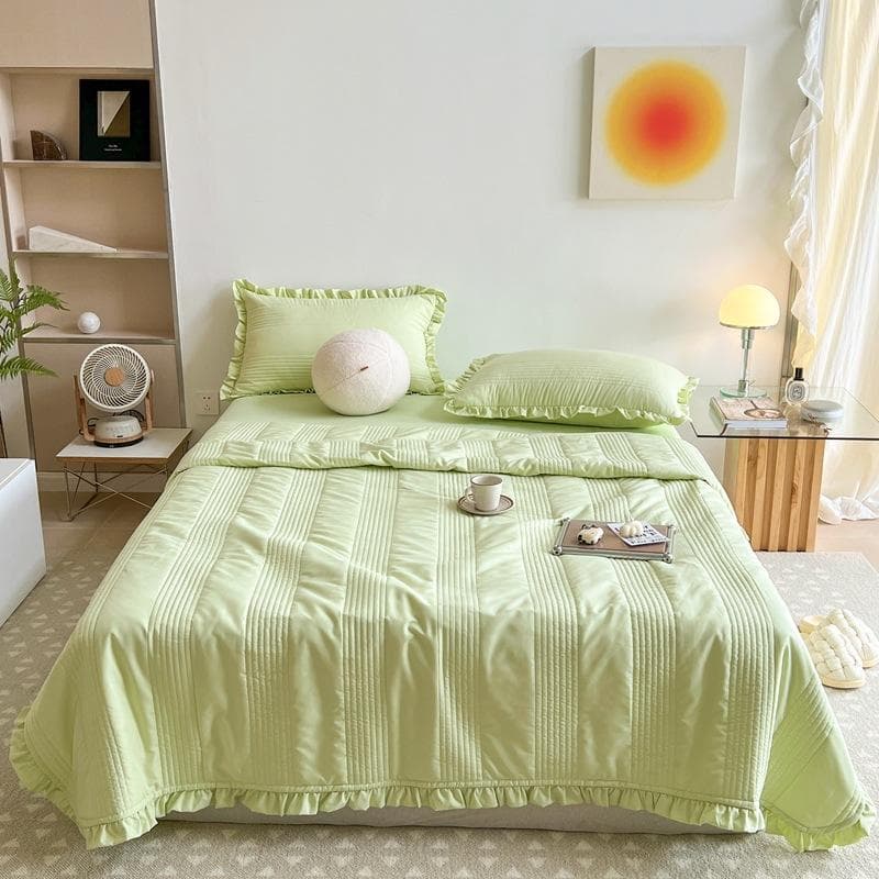 Washed Yarn Summer Quilt Four Piece Air Conditioner Quilt Bed Cover Quilt Blogger Same Style Summer Cool Quilt Summer Thin Quilt 150x200cm 1pcs