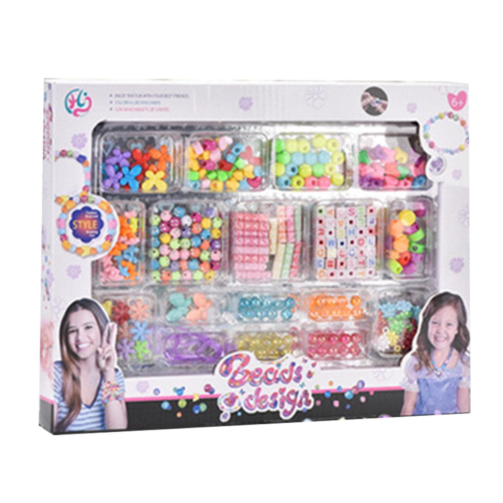 Bead Bracelet Making Kit DIY Multicolor Bracelet Making Kit with Faux Crystal Thread for Girl