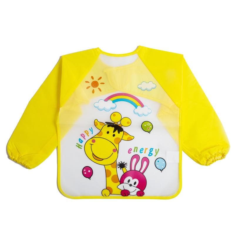Waterproof Full Sleeve Bibs Children Apron Long Sleeve Feed Smock Bibs Kids Eating Breastplate Cloth