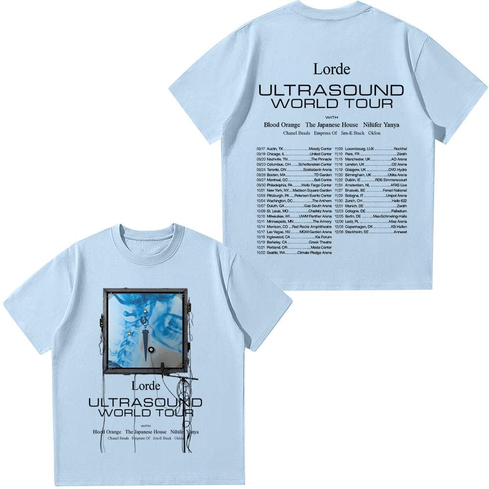 Lorde Ultrasound World Tour 2025 T-shirts Lorde Merch Graphic Tee New Versatile for Women/Men Tshirt Short Sleeve Cotton Clothes M
