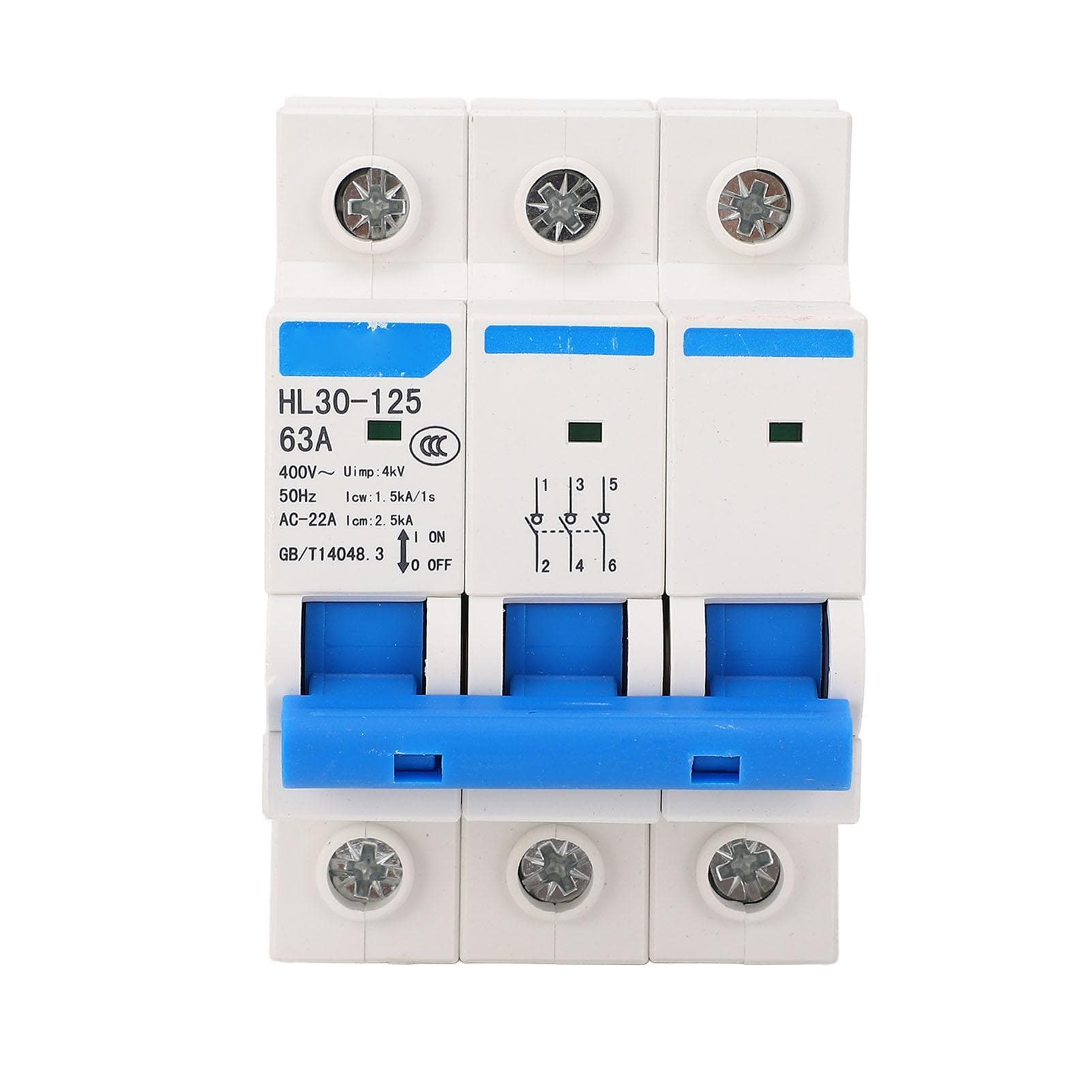 Isolator Circuit Breaker PC Flame Retardant 3 Pole Miniature Circuit Breaker 400V 63A