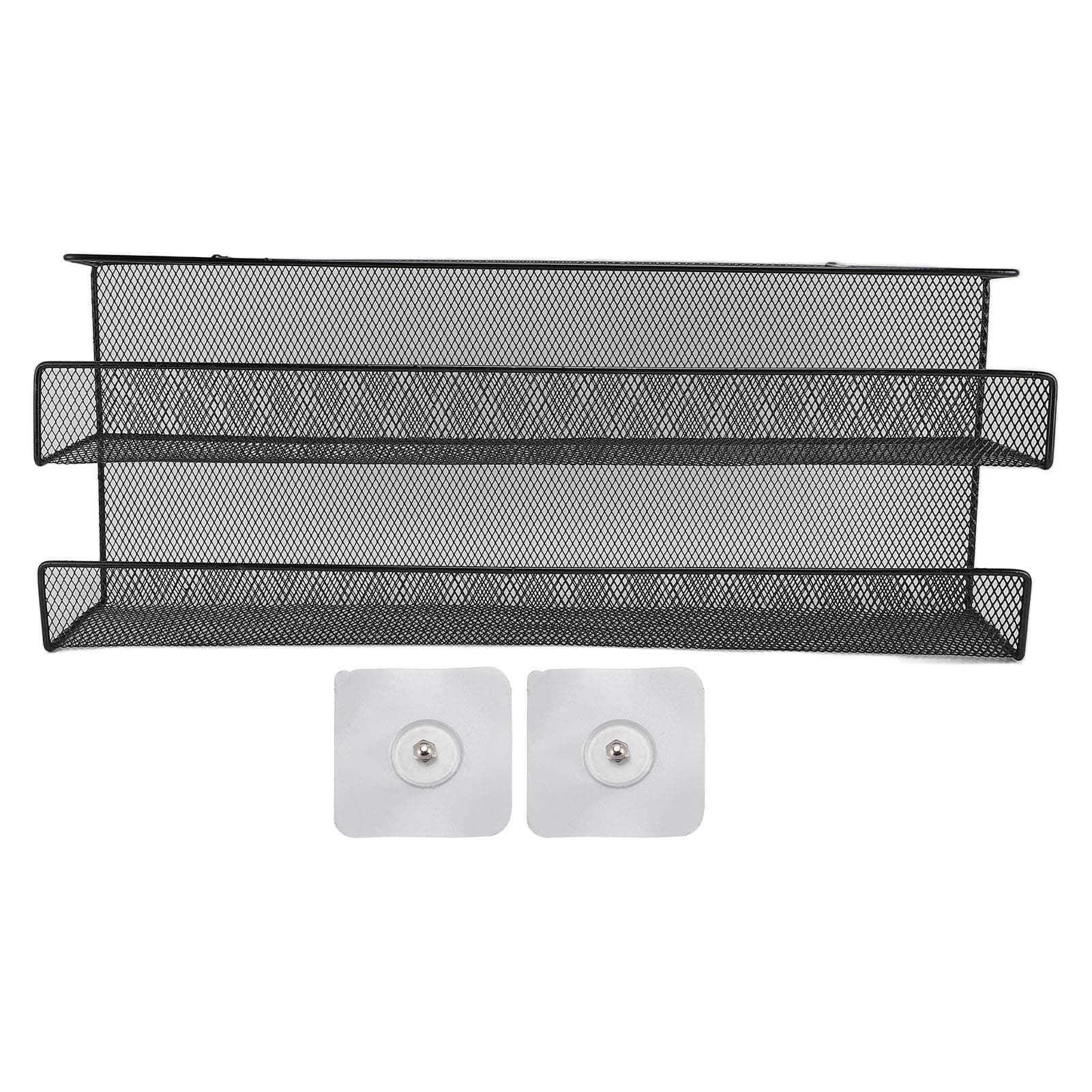 Under Desk Storage Basket Iron Double Layer Under Desk Power Strip Cable Management Storage Shelf L