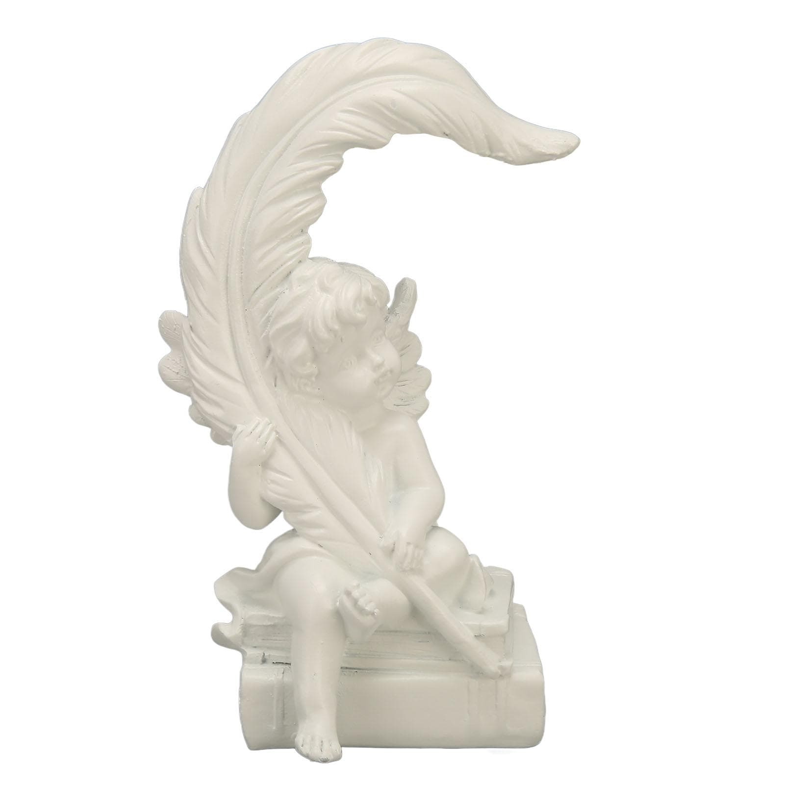 Garden Cherubs Statue Resin Adorable Vivid Expression High Glossy White Cherub Figurine Statue