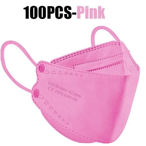 FFP2 Colorful Face Mask Mascarillas Anti-fog Dust Respirator Breathable KN95 Adult Masks 100PCS pink