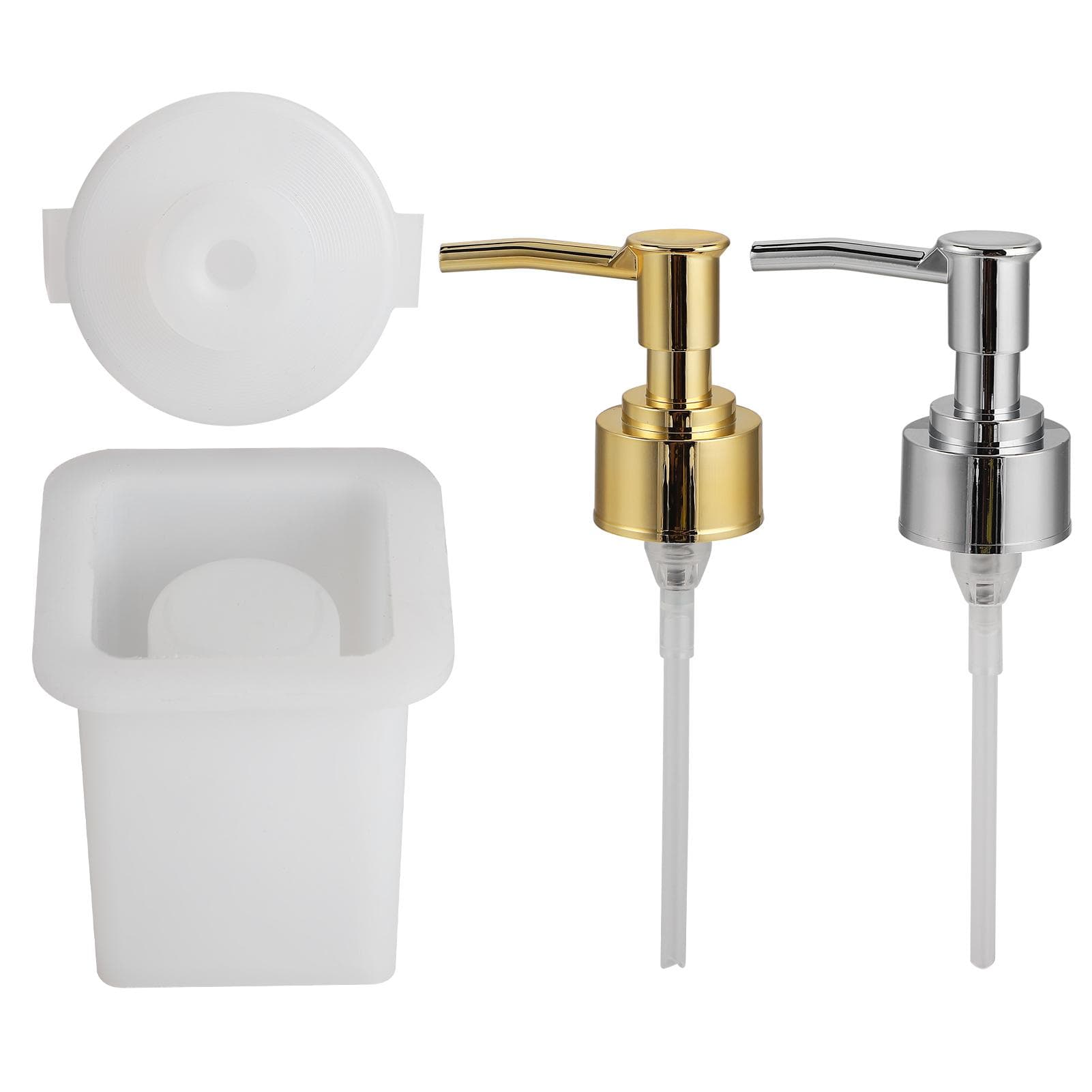 Soap Dispenser Bottle DIY Soap Container Bottle Silicone Mold Perfume Bottle with Pump HeadSquare