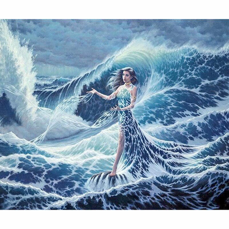 Diy Beautifull Girl In Sea Scenery Diamond Painting Cross Stitch Diamond Embroidery Home Decoration 20X30CM