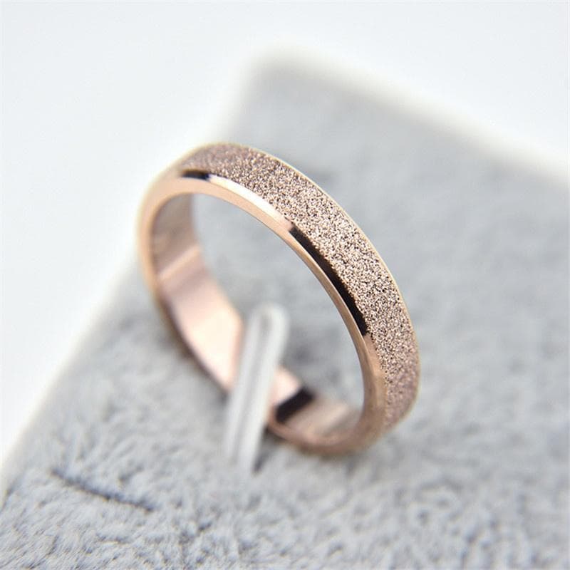 Fashion Simple Sandblasted Ring Titanium Steel Wedding Band for Women Wedding & Engagement Jewelry 6 Rose