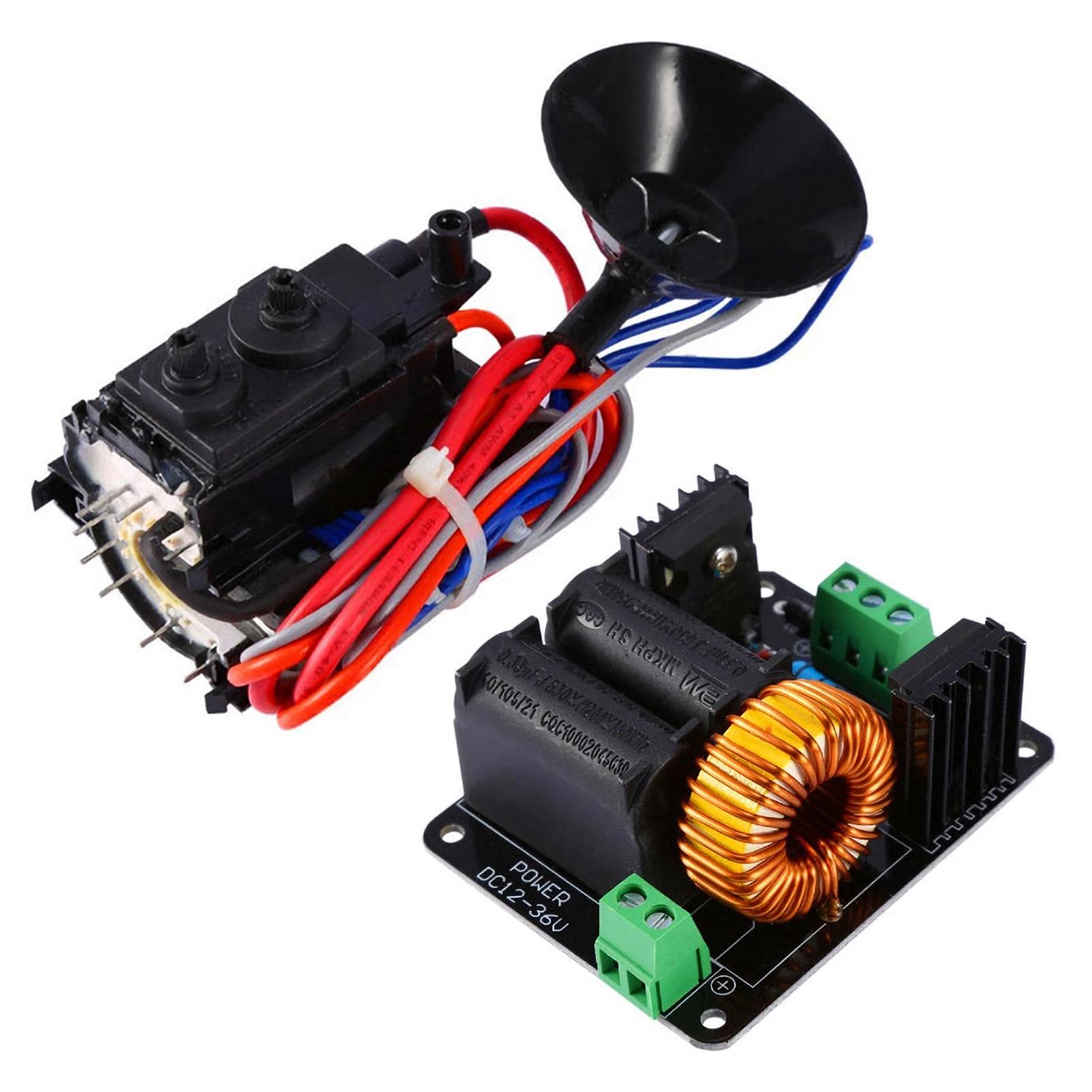 DC12-24V ZVS Coil Driver Board Flyback Driver Module with Ignition Coil High Voltage DC Power black
