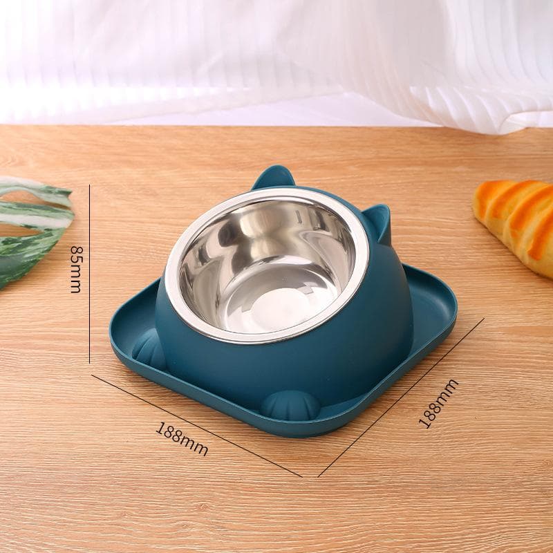 Fun Shaped Anti Tipping Cat Bowl With Added Water to Prevent Ants Separable design for easy disassembly and washing blue
