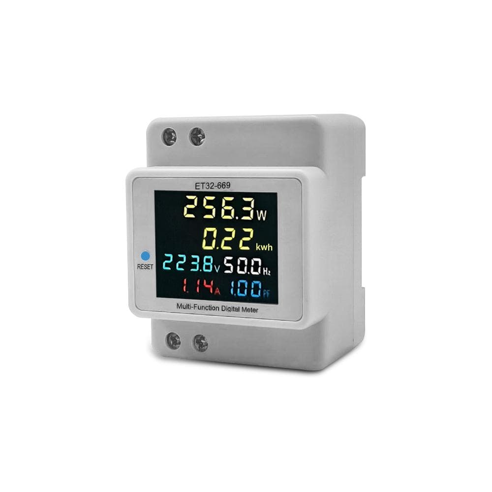 Digital Single Phase Energy Meter Household Electricity Usage Monitor AC40V-300V 100A Power white