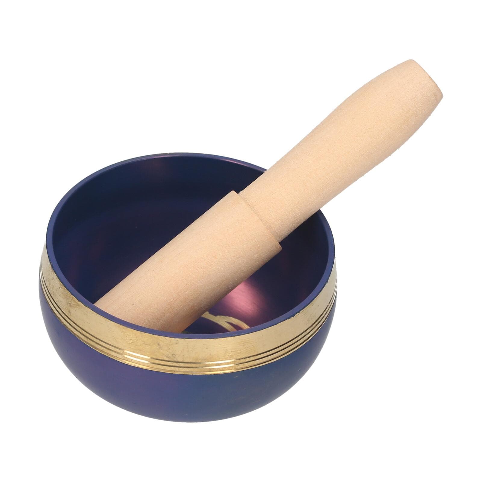 Tibetan Singing Bowl Set Buddha Sound Bowl and Wood Mallet Charka Bowl Meditation Sound Bowl with dark blue