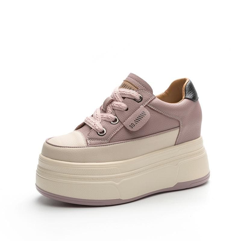 Fujin 9cm Cow Suede Genuine Leather Women Vulcanized Shoes Platform Wedge Skate Boarding High Brand Heels Casual Stable Shoes 39 purple