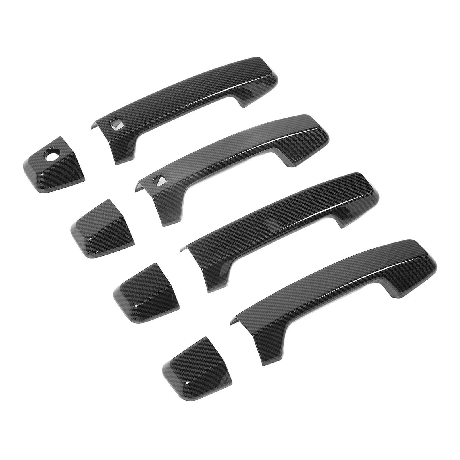 4 Sets Exterior Door Handle Cover Carbon Fiber Style Scratch Resistant ABS Outside Door Handle