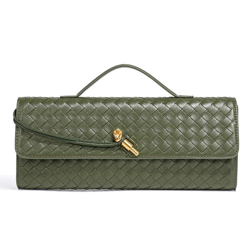 Personalized and High-end Woven Dinner Bag, Elegant Hand-held Shoulder Bag for Women, Vintage Horizontal Baguette Bag, Casual Crossbody Bag