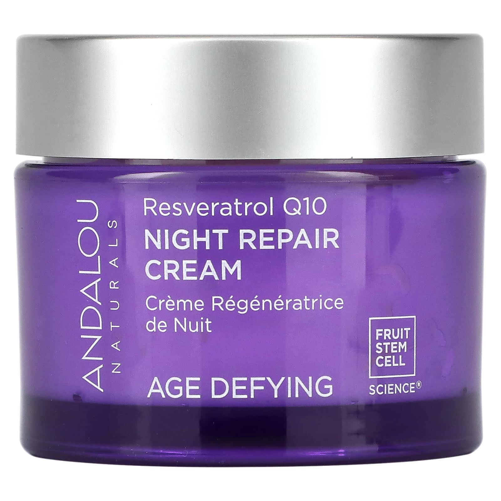 Andalou Naturals, Night Repair Cream, Resveratrol Q10, Ageless, 1.7 fl oz (50 ml)