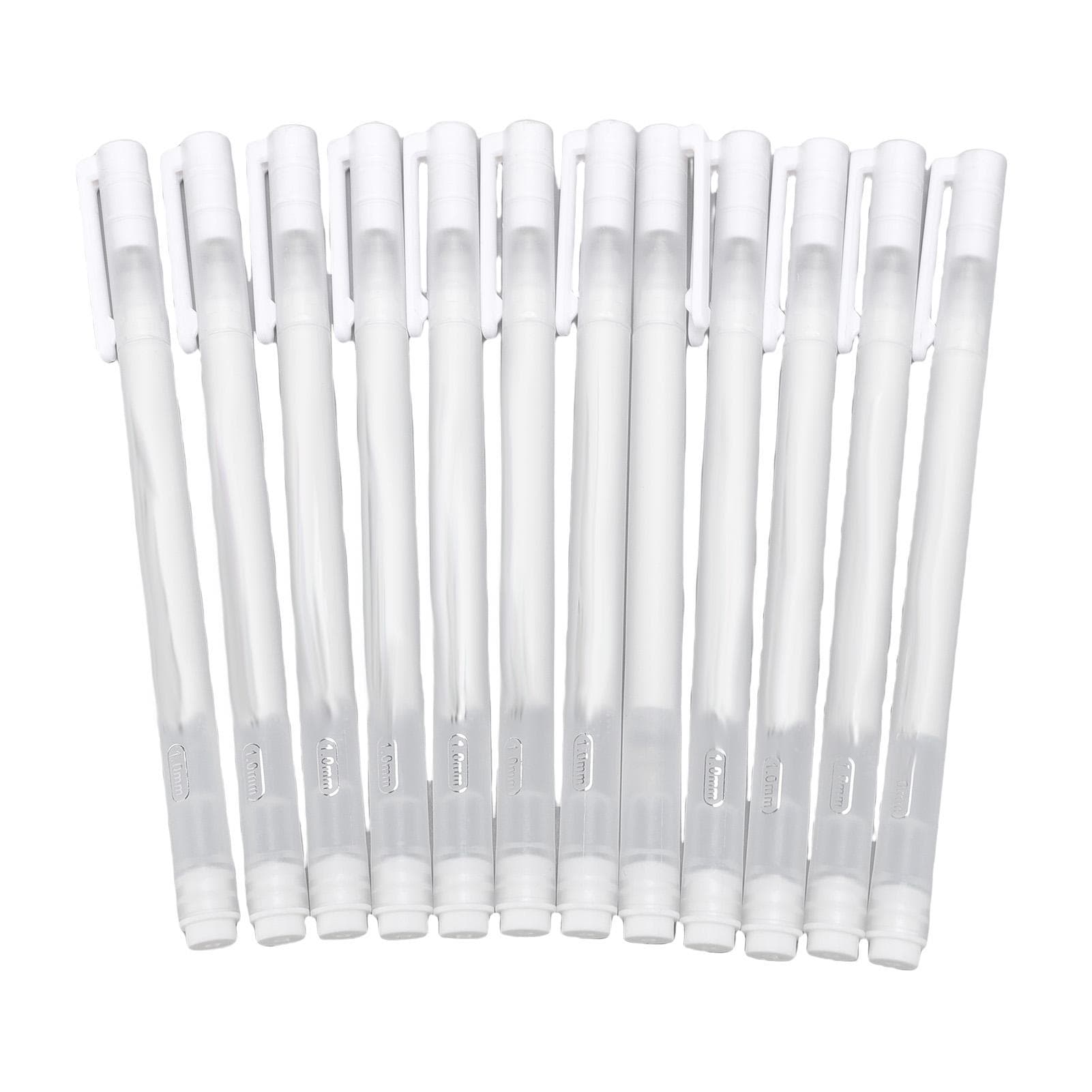 12Pcs Heat Erasable Pen for Fabric Embroidery Sewing Quilting Cloth Leather Marker Red white
