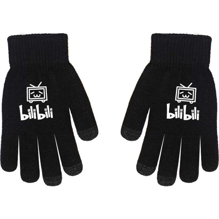 One Piece Luffy Chopper Zoro Nami Anime Online Game Peripheral Gloves Full-finger Black Non-slip Thickening To Keep Warm Average Size