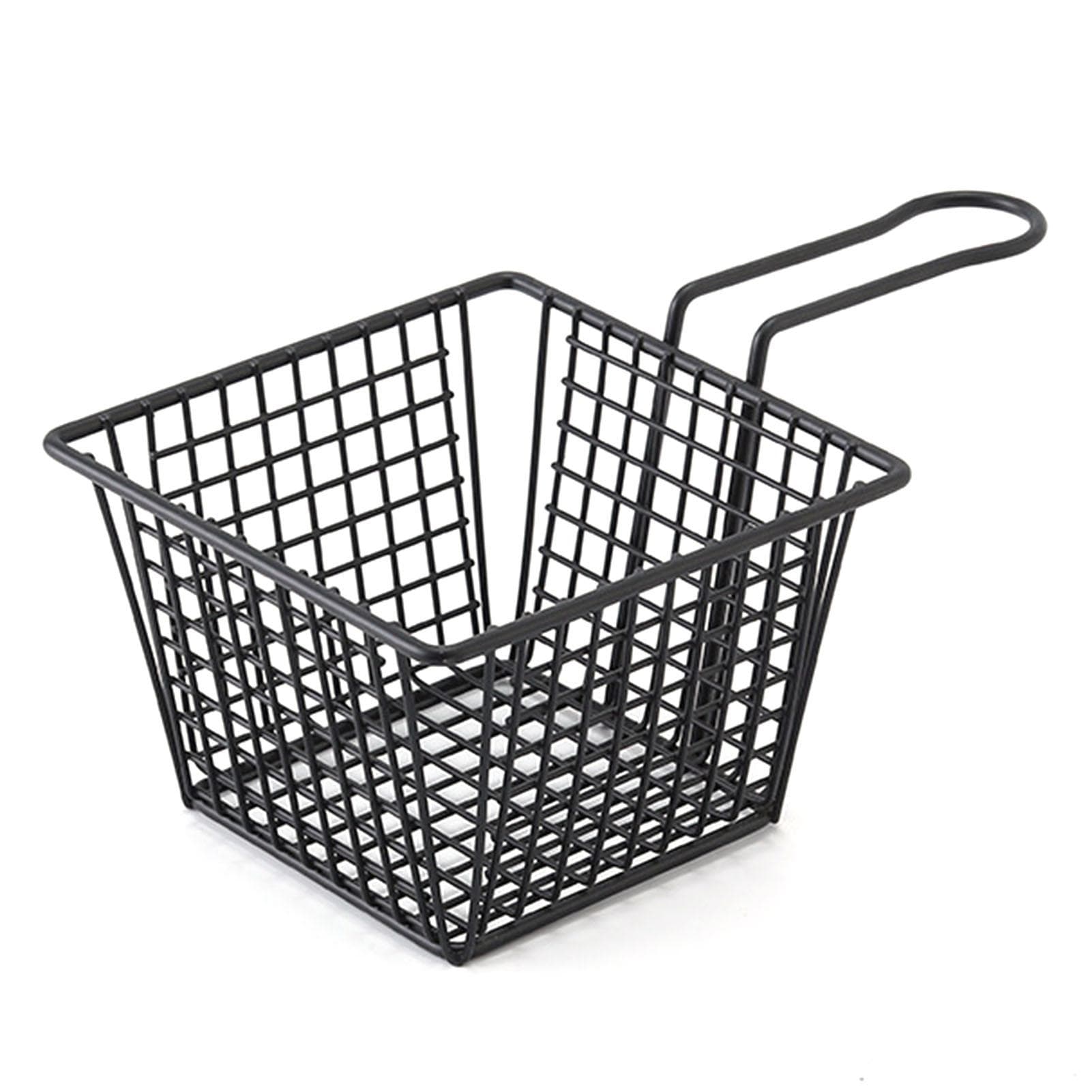 Fryer Basket Iron French Fry Holder Frying Strainer with Handle for Restaurant Home Black 300ML black