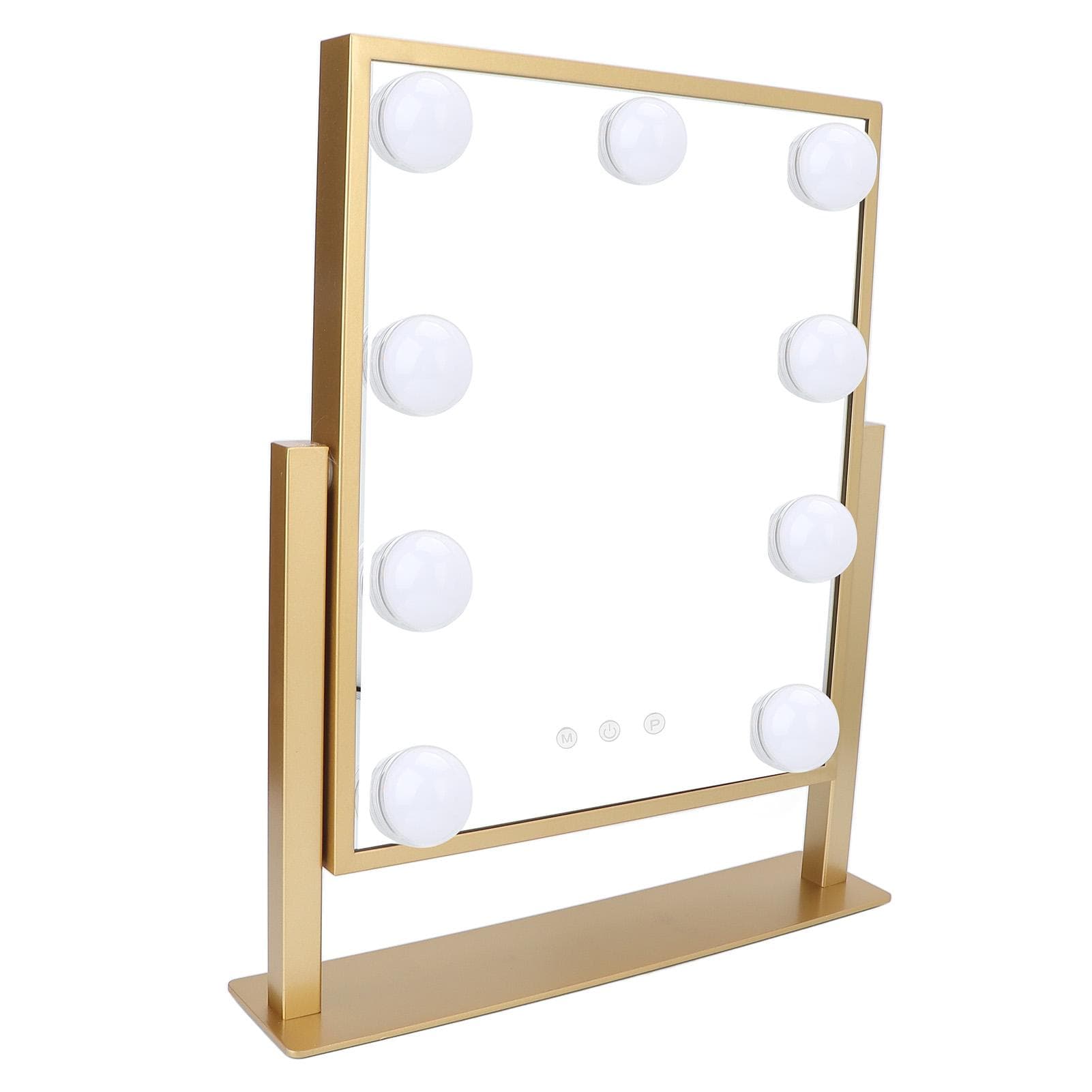 Makeup Mirror 9 LED Lights 3 Color Lighting Modes Smart Touch Control 360 Degrees Rotation Vanity UK Plug