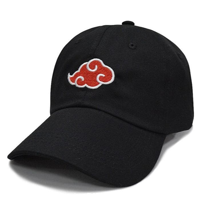 Washed Cowboy Daddy Hat Akatsuki Logo Anime Naruto Daddy Hat Uchiha Family Logo Embroidered Baseball Cap Black Stretch Cap black