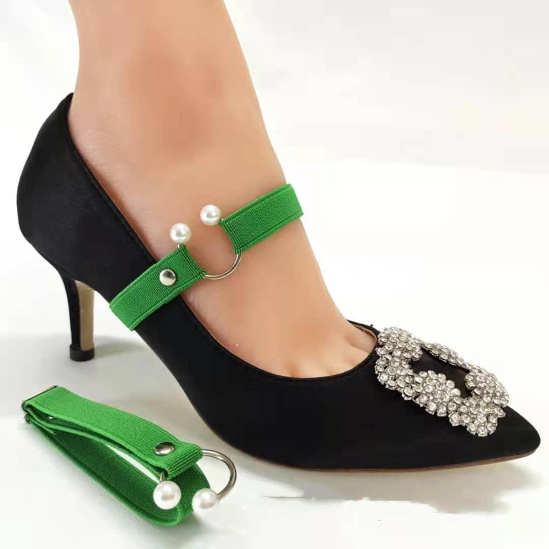1 Pair High Elastic Shoe Straps Hold Loose High Heels Shoes Band Anti-loose for Girls Women Shoes Belts Solid Color Shoelaces
