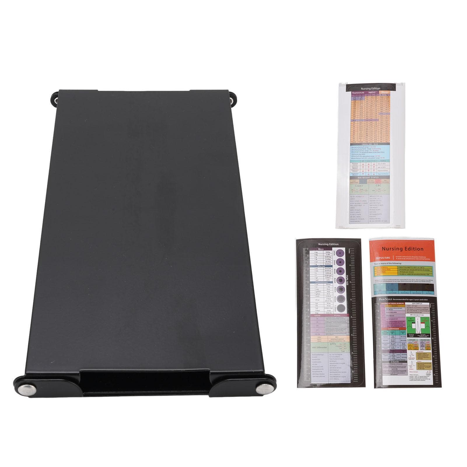 Nursing Clipboard Aluminium Alloy and PVC Portable Trifold Clinical Clipboard with Clips and Pen