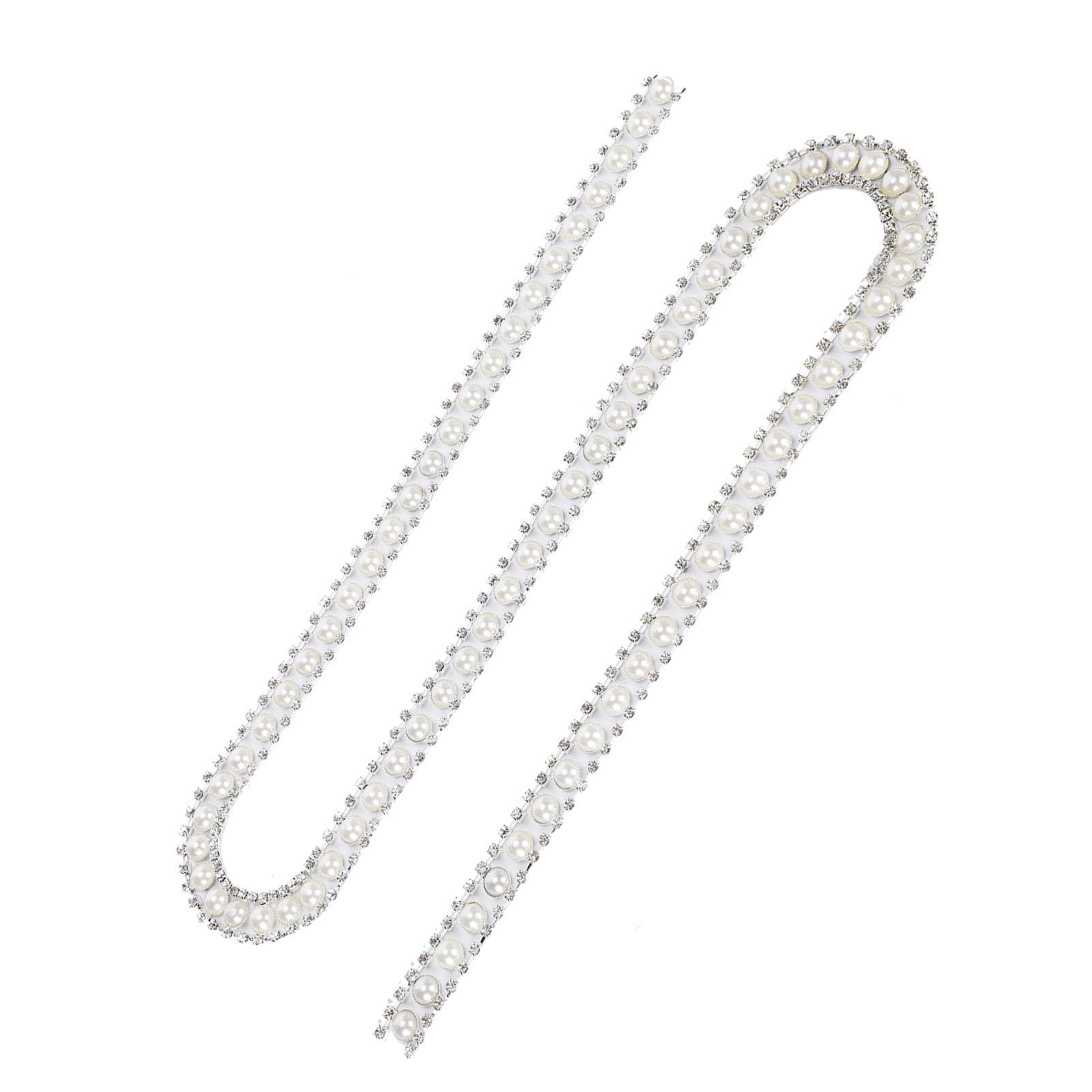 Rhinestones Chain Welded Double Row for DIY Clothing Decoration Accessories 1 Yard