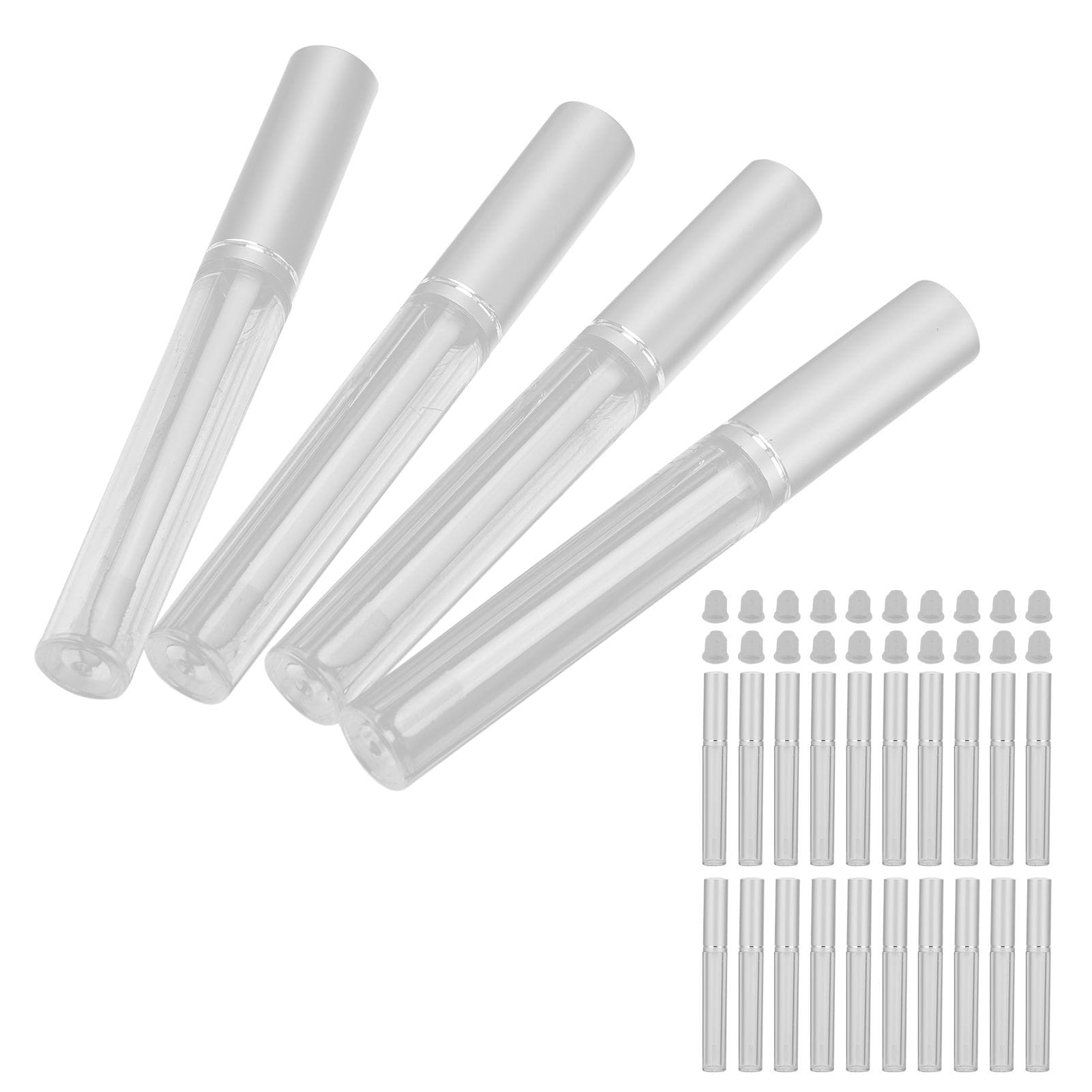 20pcs 3ml Lip Gloss Tube Reusable Empty Refillable Lip Balm Bottle Clear Plastic Lip Gloss