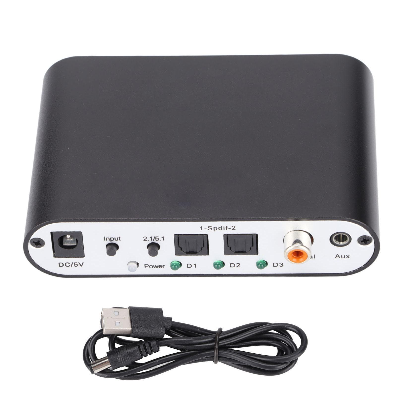 5.1 Digital Sound Decoder Converter Stereo SPDIF Coaxial AUX to 6 RCA o Decoder Converter for
