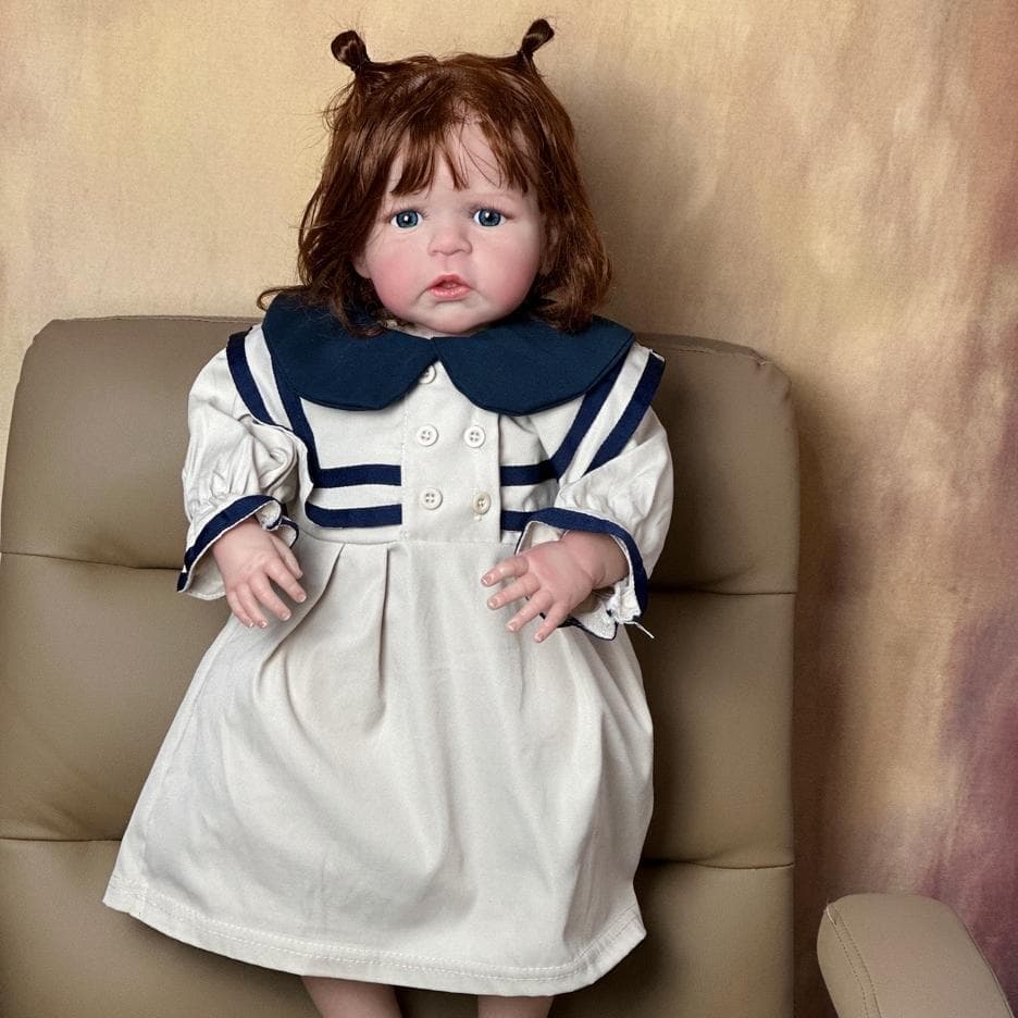60 CM Reborn Girl Baby Doll Toy With Blood Vessels 3D Paint Skin Cloth Body Soft Silicone  Lifelike Hand Made Fat Big Art Bebe same as picture
