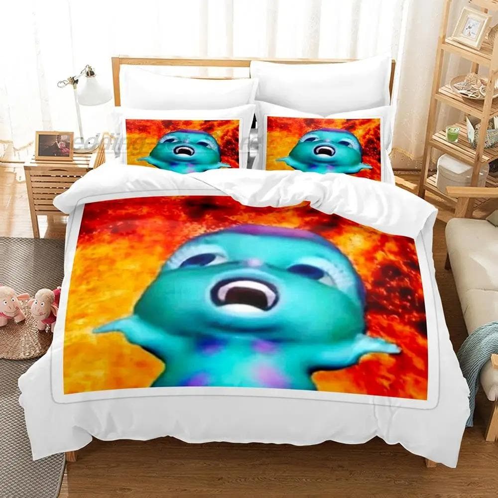 New Bibble meme Bedding Set Single Twin Full Queen King Size Bed Set Aldult Kid Bedroom Duvetcover Sets 3D Anime Bed Sheet Set 70x133cm 2pcs