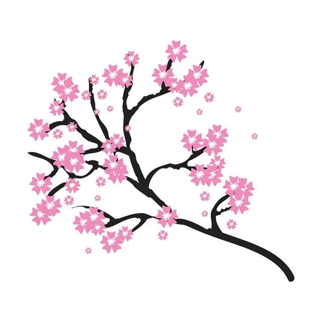 Cherry Blossom Car Stickers Helmet Camper Graffiti Creative Scratch-proof Window Decal C-15cm-Longest Side