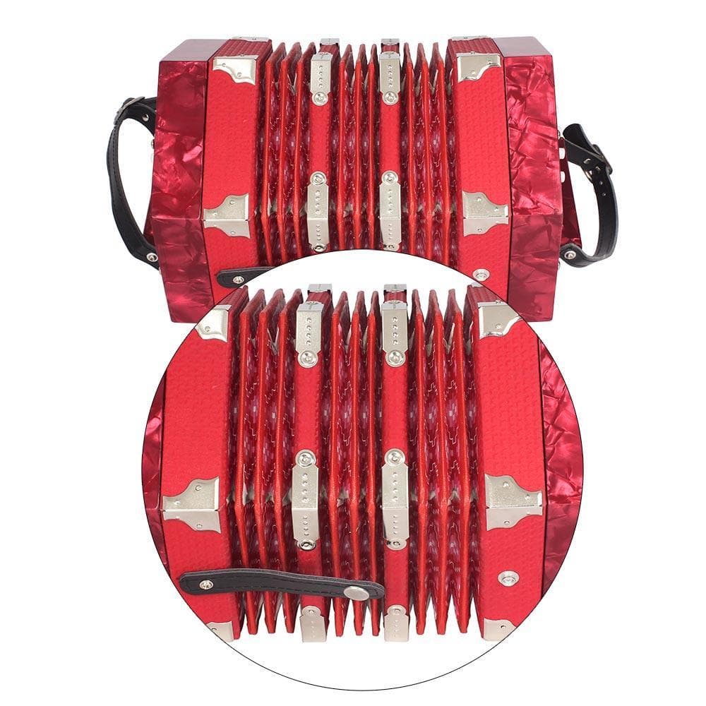 Concertina Accordion 20-Button 40-Reed Anglo Style with Carrying Bag
