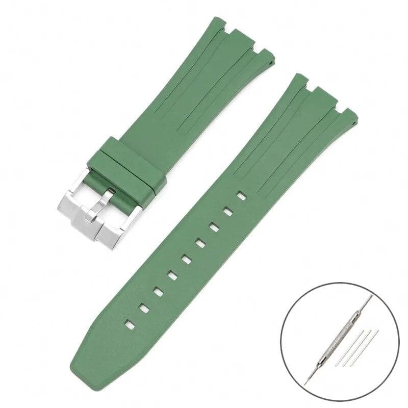 Fluoro Rubber Strap for Audemars Piguet Royal Oak 15400 15500 26331 Butterfly Buckle Men Soft FKM Replace Watch Band for AP 26mm 26mm