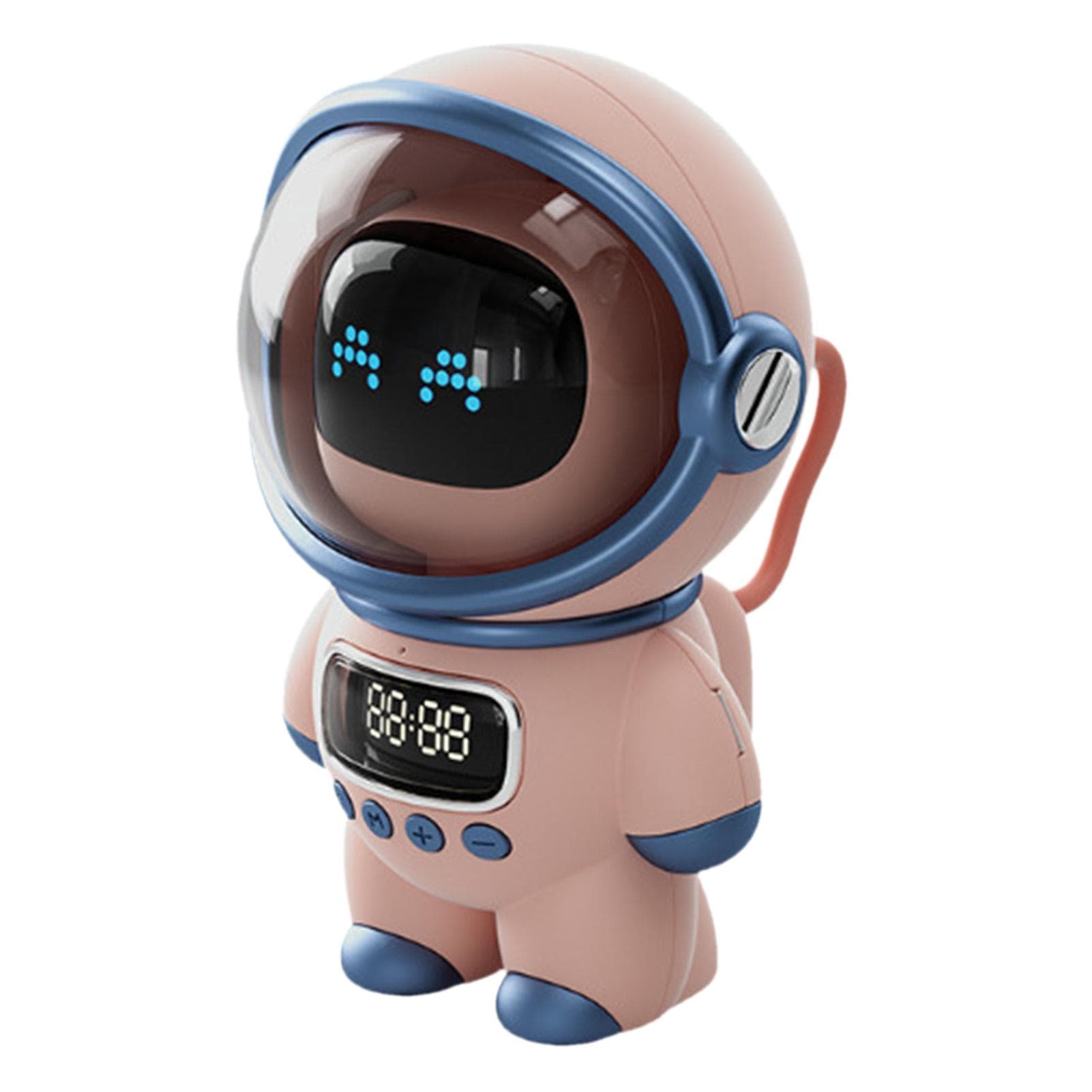The Astronaut Speaker AI Intelligent Voice Bluetooth Speaker Clock Small Night Light Birthday Gift pink