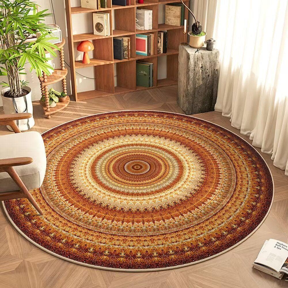 Circular Carpet Bedroom Bedside Tea Table Study Ethnic Luxury Living Room Sofa Nordic Carpet 80 * 80cm