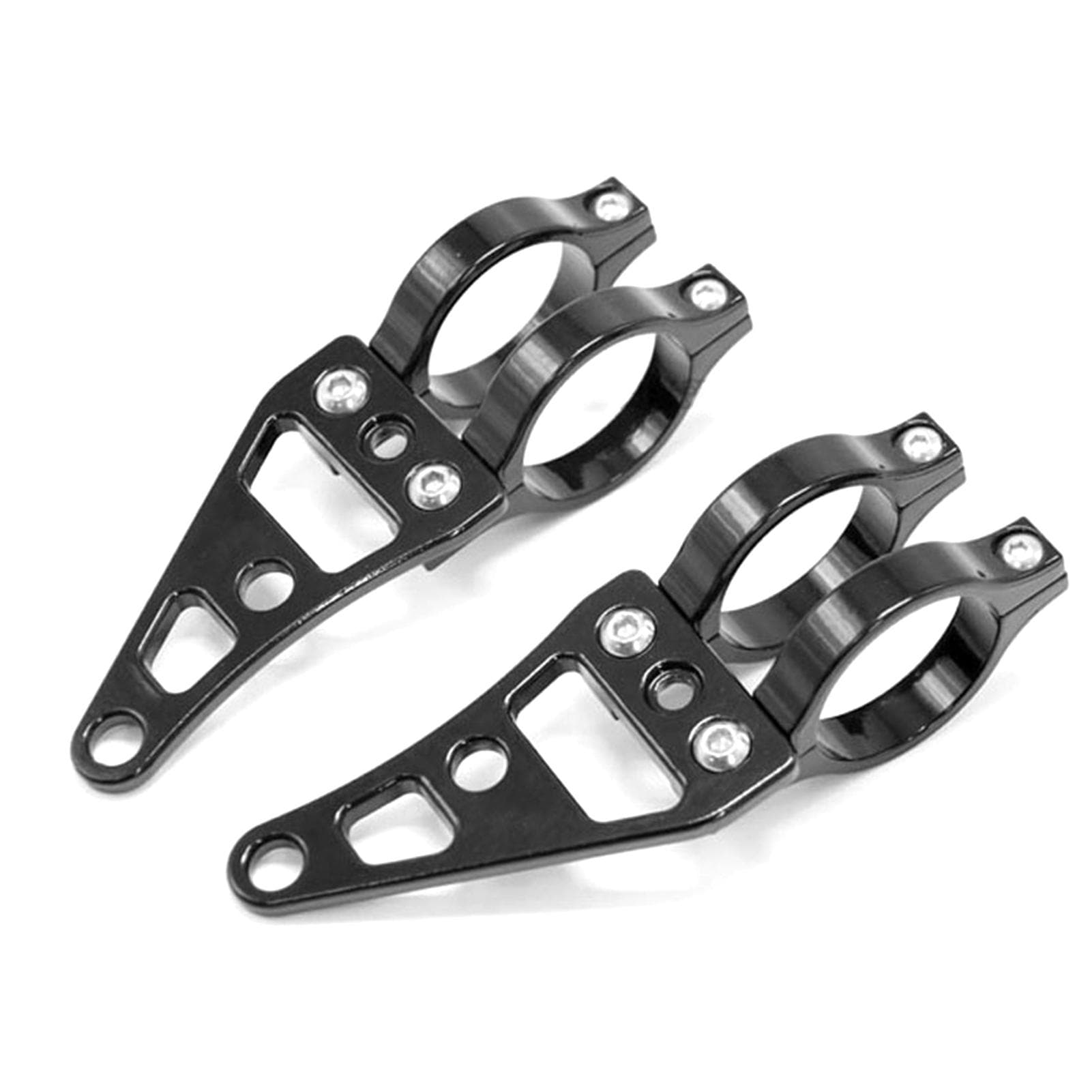 2pcs Motorcycle Headlight Mounts, Headlight Mount Bracket Clamps Head Lamp Holder Fork black
