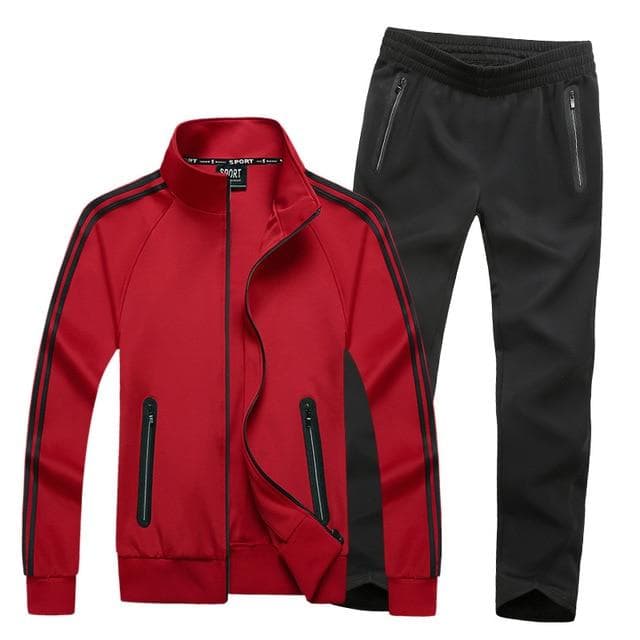 Autumn Sportswear Tracksuits Men Sets Large Size Men 'S Clothing Jacket +Pants 2 Pieces Sports Set Plus Size 8xl 7xl Tracksuit Man XXXXXXXXL red